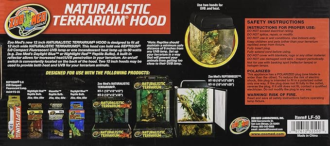 Zoo Med Naturalistic Terrarium Hood, 12-Inch
