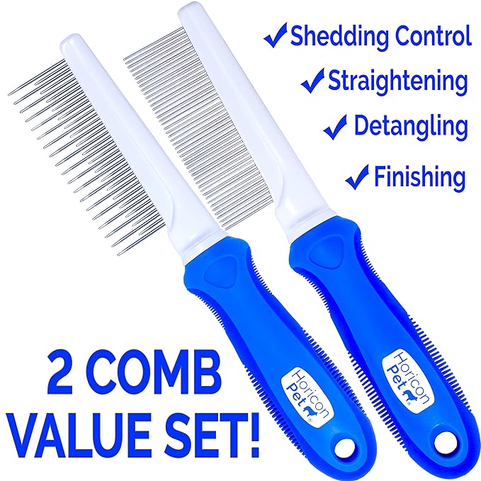 Detangling and Grooming Dog Comb Set for Dogs, Cats, Small Animals