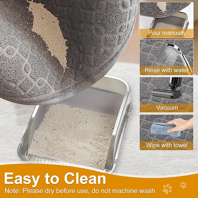 Cat Litter Box Mat, 24" x 17" Large Kitty Litter Trapping Mat Keep Floor Clean, Litter Box Mat Scatter Control, Waterproof, Easy to Clean, Durable Size Litter Mats for Floor