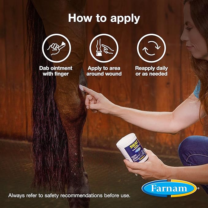 Farnam SWAT Fly Repellent Ointment for Wounds, Sores, Scratches and Abrasions Pink 7 Ounces