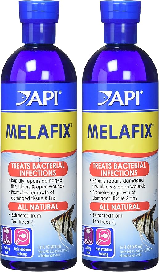 API (2 Pack) Melafix Antibacterial Fish Remedy 16-Ounce Bottles