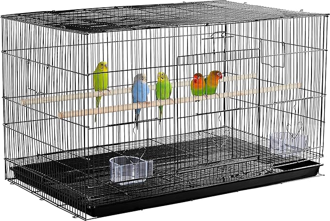 Yaheetech 30'' Length Flight Bird Cage Iron Flight Parrot Cage for Small Parrots Parakeets Cockatiels Budgies Conures Quaker Parrot