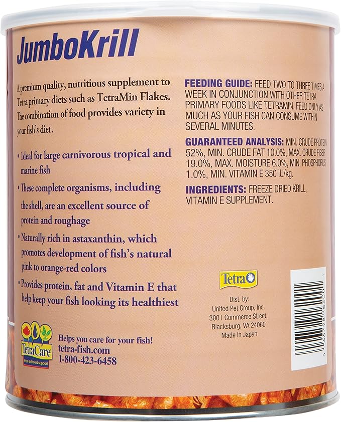 Tetra 16200 84 oz Jumbo Krill Aquatic Supplement, One Size