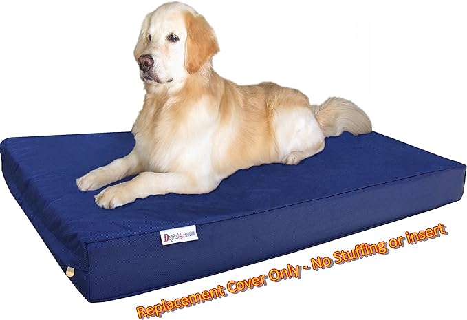 Dogbed4less XXL 1680 Ballistic Heavy Duty Dog Pet Bed External Zipper Duvet Cover - Replacement cover only, 55X37X4 Inches, Navy Blue