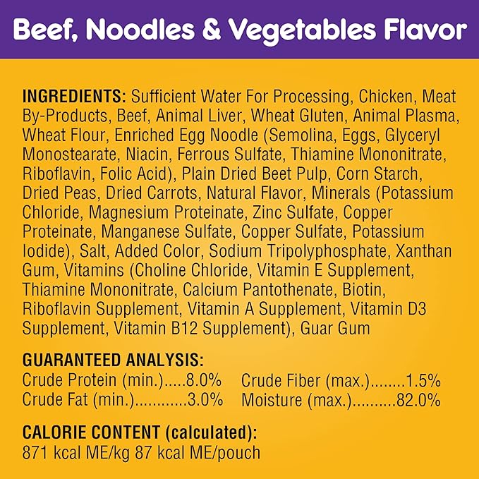 PEDIGREE CHOICE CUTS IN GRAVY Adult Soft Wet Dog Food 18-Count Variety Pack, 3.5 oz Pouches (Pack of 2)