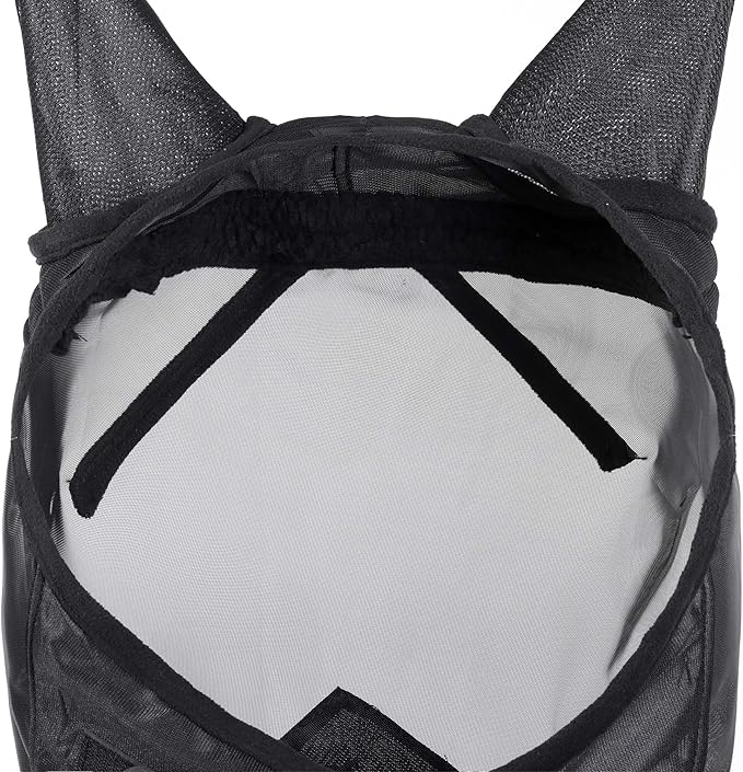 Harrison Howard CareMaster Horse Fly Mask Half Face with Ears Black XL Extra Full Size