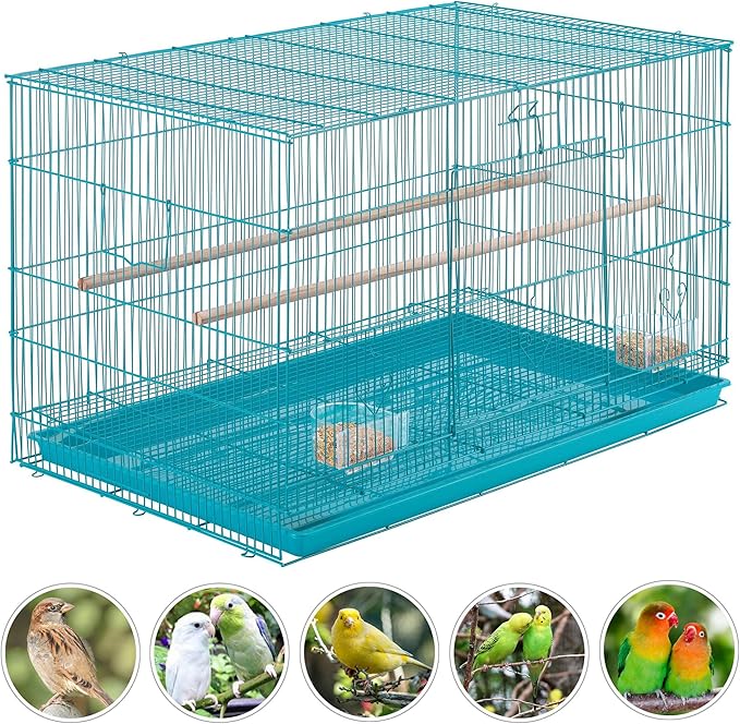 Yaheetech Flight Bird Cage Metal Extra Space Parakeet Cage for Medium Small Birds Cockatiels Conures Budgies Lovebirds