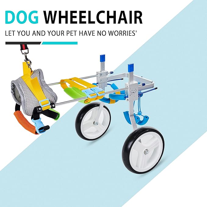 Adjustable Dog Wheelchair for Back Legs| Pet Wheelchairs with Disabled Hind Legs Walking|Stabel & Light Weight (7-Size) (S)