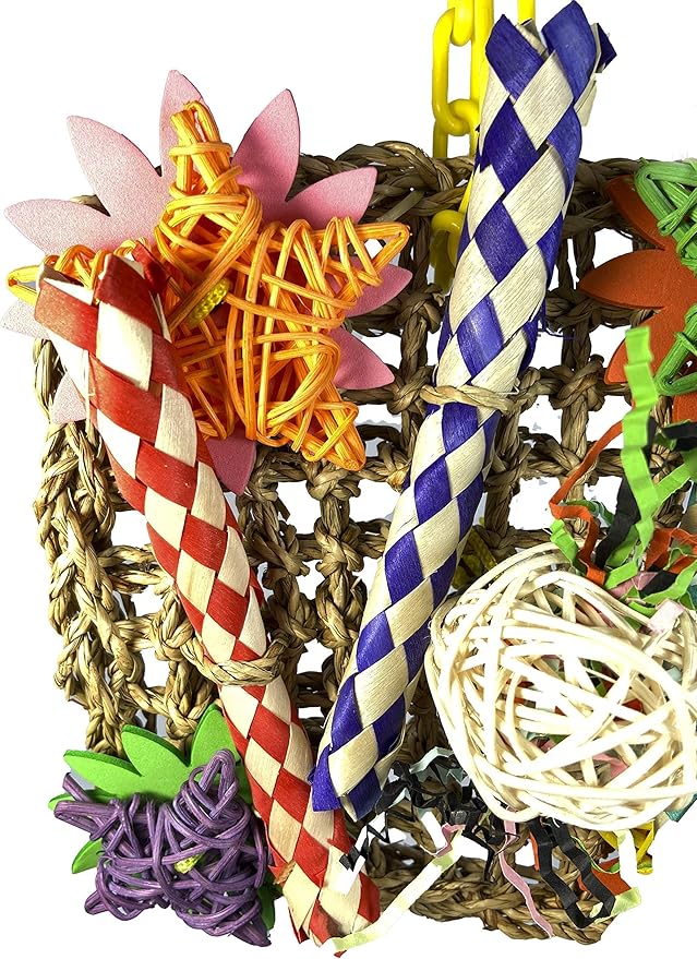Birds LOVE Flower Net Climbing Parrot Toy for Small to Medium Birds - Foraging Hanging and Chewing Interactive Play