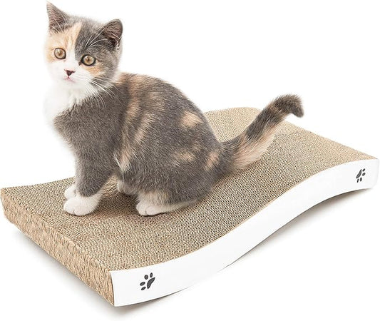 Cat Scratcher Cardboard Cat Scratch Pad with Premium Scratch Textures Design Durable Cat Scratching Pad Reversible