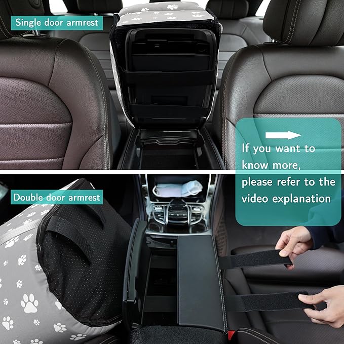 Cullaby Center Console Dog Car Seat Small under 15 lbs, dog console car seat for Small Dogs Middle (Grey)…