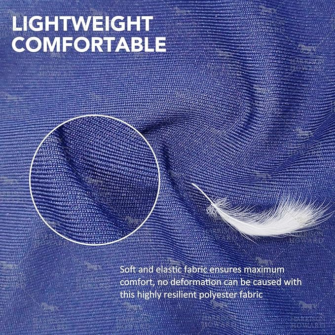 Harrison Howard Super Comfort Stretchy Fly Mask Large Eye Space with UV Protection Soft on Skin with Breathability Deep Blue XL