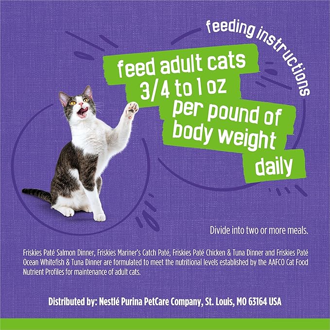 Purina Friskies Wet Cat Food Pate Variety Pack Seafood and Chicken Pate Favorites - (Pack of 40) 5.5 oz. Cans