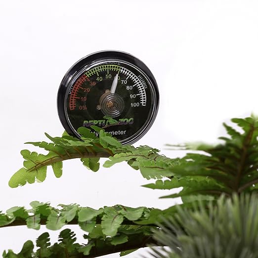 REPTI ZOO Reptile Terrarium Hygrometer,Dial Gauges Pet Rearing Box Hygrometer