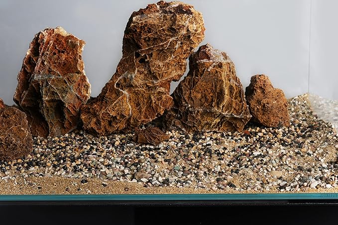 LANDEN Pangea Aquascape Sand for Aquarium 2L (7lbs), Natural Cosmetic Gravel for Plants, Pea Gravel, Pebbles, Fish Tank Decorative Sand, Biotope Aquarium Gravel, 1-3mm