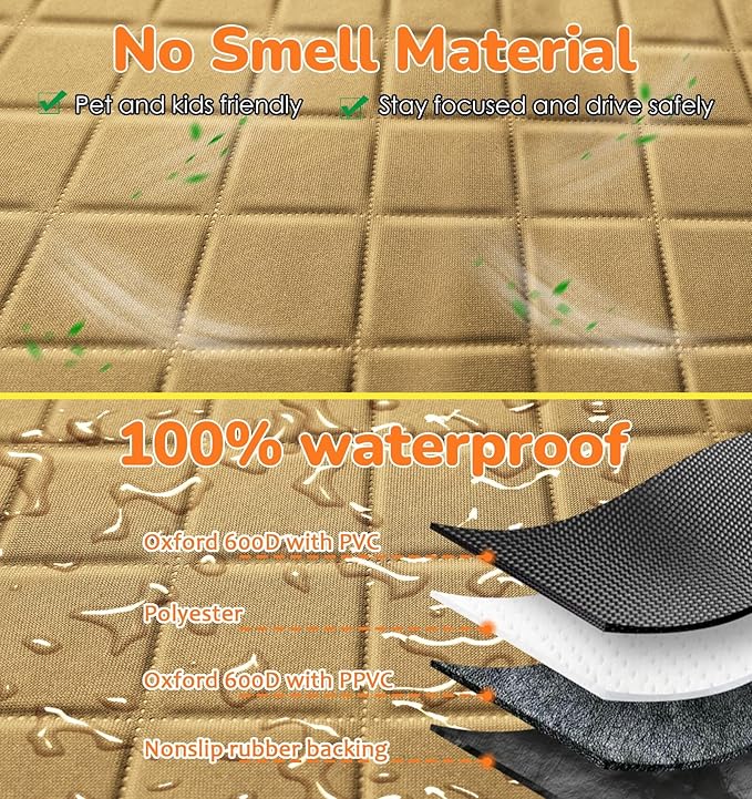 URPOWER Dog Seat Cover Car Seat Cover for Pets 100% Waterproof Pet Seat Cover Hammock 600D Heavy Duty Scratch Proof Nonslip Durable Soft Pet Back Seat Covers for Cars Trucks and SUVs