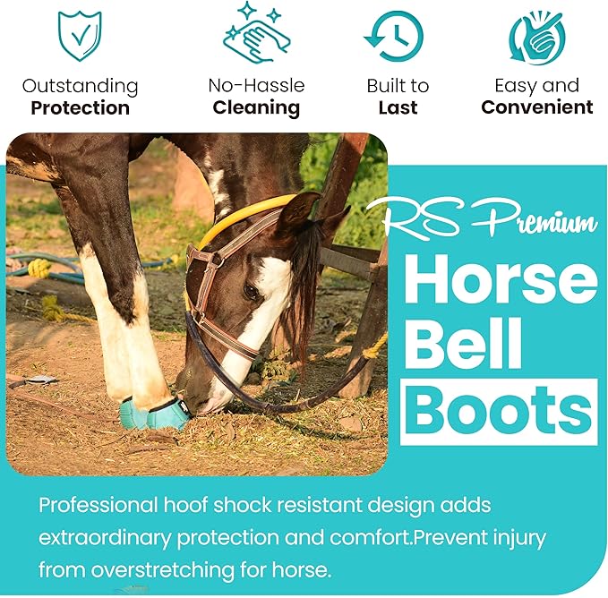 Bell Boots | Prevent Horses from Injury | Professional Bell Boots for Horses with Superb Protection, Durability, Comfort, Relaxable & Lightweight | Easily Remove mud & dust