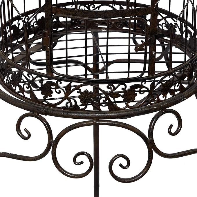 Deco 79 55122 Benzara Victorian Style Bird Cage, 47" H/14 W, Black