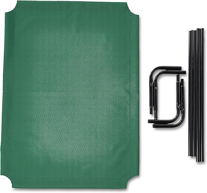 Amazon Basics Cooling Elevated Dog Bed with Metal Frame, Large, 130 x 80 x 19 cm (L x W x H), Green