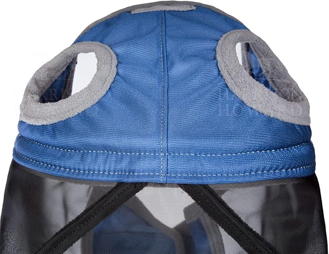 Harrison Howard CareMaster Pro Luminous Horse Fly Mask Large Eye Space Full Face Standard with Nose No Ears Aquamarine S Pony