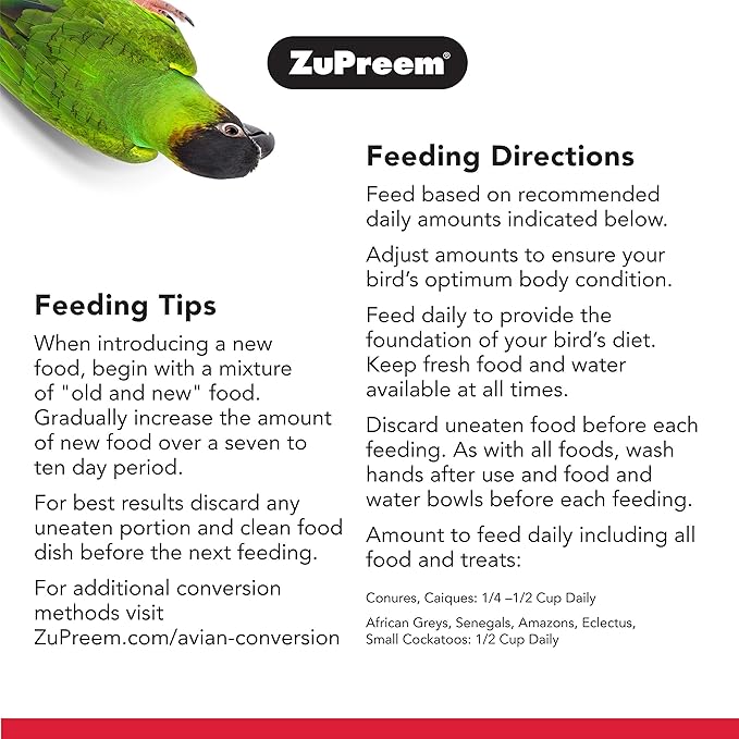 ZuPreem FruitBlend Flavor Pellets Bird Food for Parrots and Conures, 3.5 lb (Pack of 2) - Daily Blend Made in USA for Caiques, African Greys, Senegals, Amazons, Eclectus, Small Cockatoos