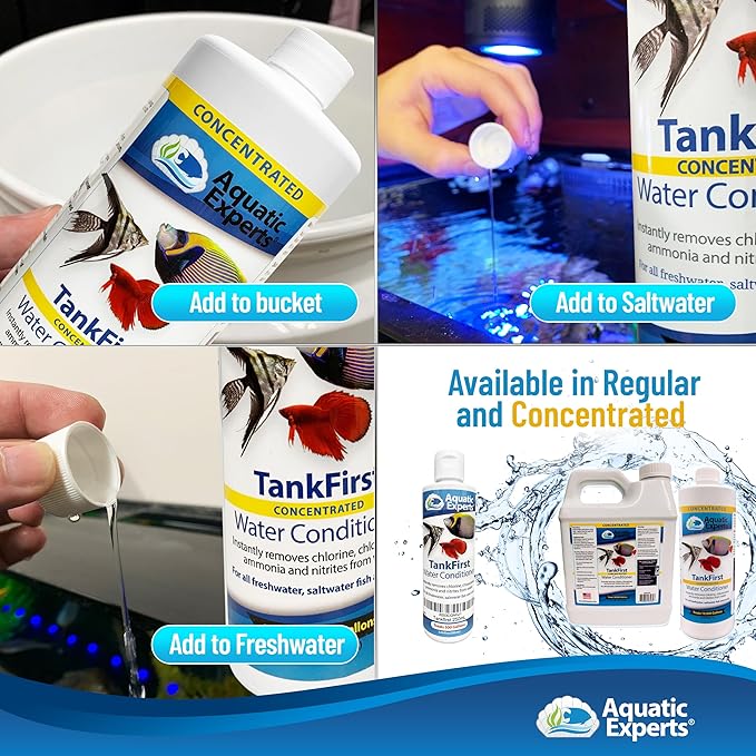 TankFirst Complete Aquarium Water Conditioner - Fish Water Conditioner, Instantly Removes Chlorine, Chloramines, and detoxifies Ammonia from Fish Tank (TankFirst Concentrate, 1 L)