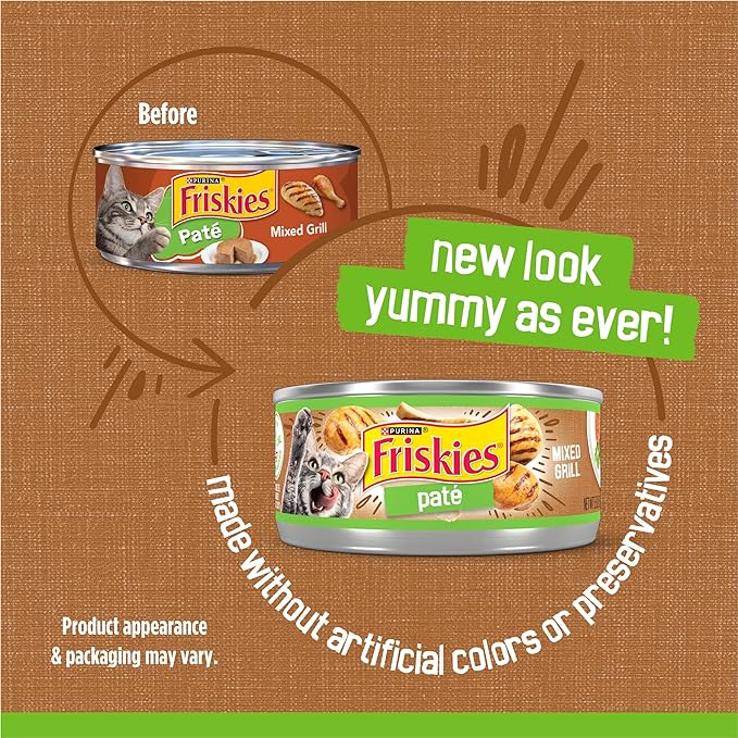 Purina Friskies Wet Cat Food Pate, Pate Mixed Grill - (Pack of 24) 5.5 Oz. Cans