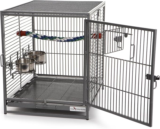 MidWest Homes for Pets Avian Adventures Poquito Avian Hotel, Platinum, 14"L x 18"W x 14"H For Bird
