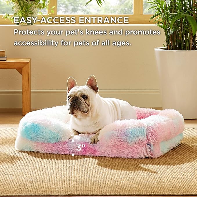 Bedsure Orthopedic Dog Bed for Medium Dogs - Calming Waterproof Dog Sofa Beds Medium, Supportive Foam Pet Couch Bed with Removable Washable Cover, Waterproof Lining and Nonskid Bottom, Multi Color