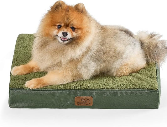 Bedsure Small Dog Bed for Small Dogs - Orthopedic Dog Beds with Removable Washable Cover, Egg Crate Foam Pet Bed Mat, Suitable for Dogs Up to 20 lbs, Oxford Fabric Bottom