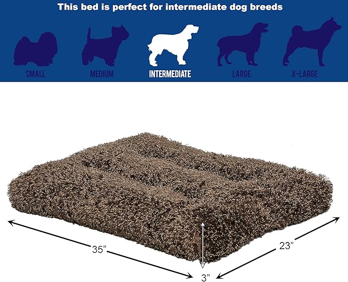 Midwest Homes for Pets Deluxe Dog Beds | Super Plush Dog & Cat Beds Ideal for Dog Crates | Machine Wash & Dryer Friendly, 1-Year Warranty, Cocoa, 36-Inch