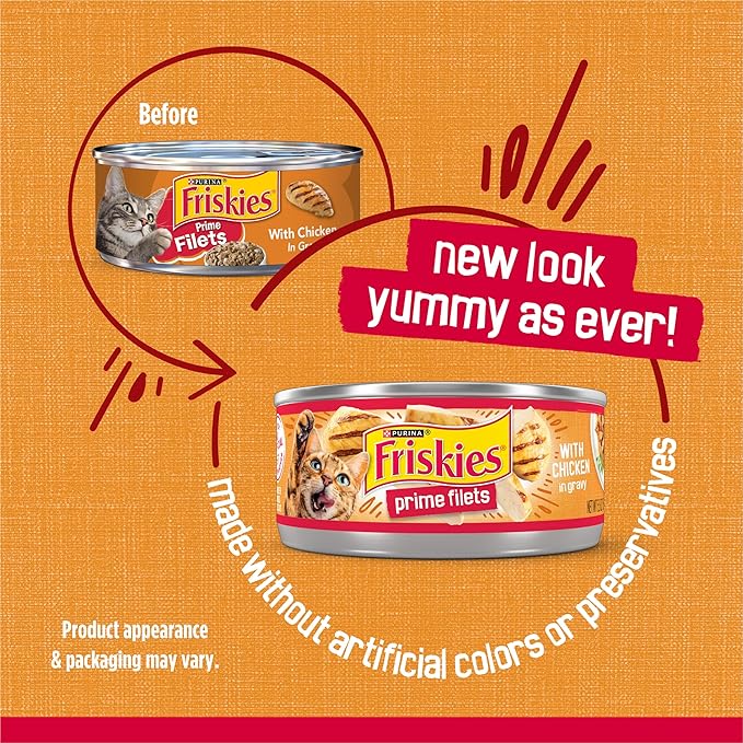 Purina Friskies Gravy Wet Cat Food, Prime Filets With Chicken - (Pack of 24) 5.5 oz. Cans
