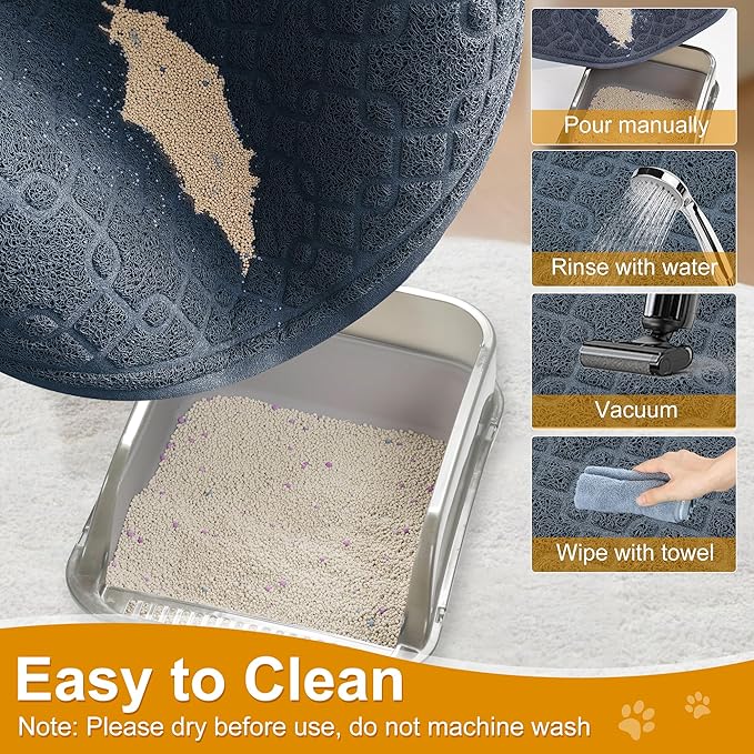 Cat Litter Box Mat, 47" x 32" XL Large Kitty Litter Trapping Mat Keep Floor Clean, Litter Box Mat Scatter Control, Waterproof, Easy to Clean, Durable Large Size Litter Mats for Floor