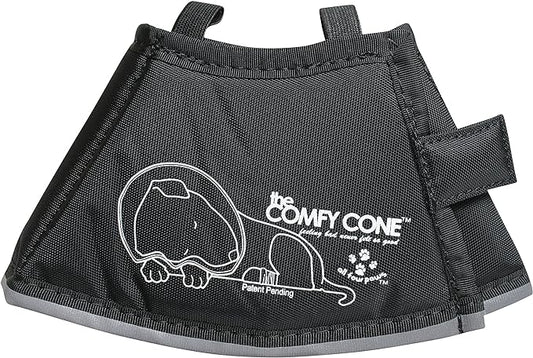 Comfy Cone Pet Cone for Dogs, Cats, X-Small, Black - Comfortable Soft Dog Cone Collar Alternative for After Surgery, Wound Care, Spay, Neuter - Dog and Cat Recovery Collar