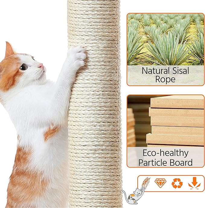 Yaheetech 76.5in Cat Tree Cat Tower with 3 Condos, 3 Cozy Perches with Dangling Ball, Scratching Posts, 2 Baskets, Pet Bed Furniture Activity Center for Indoor Cats and Kittens