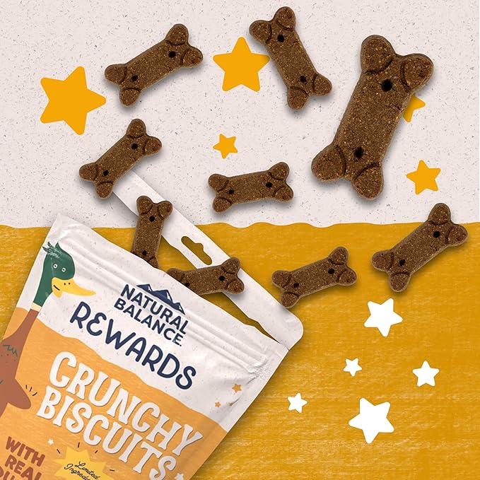 Natural Balance Limited Ingredient Rewards Crunchy Biscuits, Grain-Free Dog Treats for Adult Dogs of All Breeds, Duck Recipe, 28 Ounce (Pack of 1)