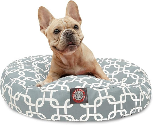 Gray Links Small Round Indoor Outdoor Pet Dog Bed With Removable Washable Cover By Majestic Pet Products