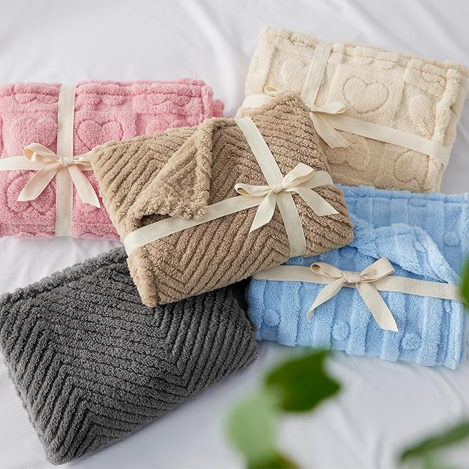 Bedsure Dog Blanket for Medium Dogs Washable - Soft Fluffy Puppy Blanket with Premium 300GSM Coral Fleece, Cozy Calming Cat Blankets for Indoor Cats, Fuzzy Pet Blanket for Kitten Doggy, Pink, 30x40IN