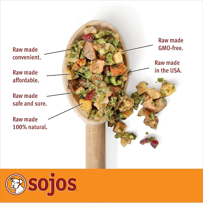 Sojos Complete Natural Raw Freeze Dried Dog Food Mix, Turkey, 7 Pound Bag