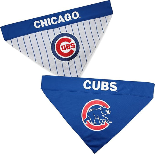 Pets First CUB-3217-S-M MLB Dog Bandana - Chicago Cubs Reversible Pet Bandana, Small/Medium, MLB Team Color