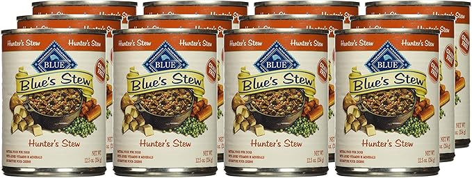 Blue Buffalo Blue's Stew Grain Free Natural Adult Wet Dog Food, Hunter's Stew 12.5 oz cans (Pack of 12)