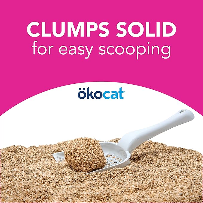 ökocat Super Soft Natural Wood Clumping Litter for delicate paws, Medium (Packaging May Vary)