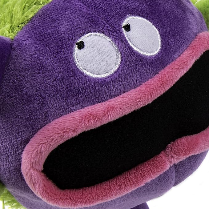 goDog PlayClean Germs Squeaky Plush Dog Toy with Odor-Eliminating Essential Oils, Chew Guard Technology - Purple, Large