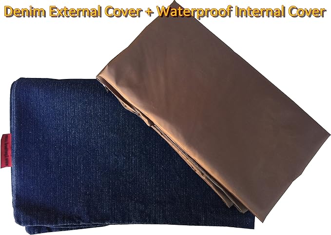 Dogbed4less Do It Yourself DIY Pet Bed Pillow Duvet Denim Cover with Waterproof Internal case for Dog or Cat, Large 48"X29" blue color - Covers only