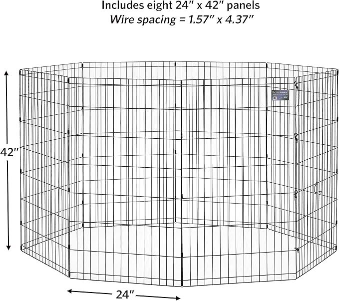 MidWest Homes for Pets Foldable Metal Dog Exercise Pen / Pet Playpen, 24'W x 42'H