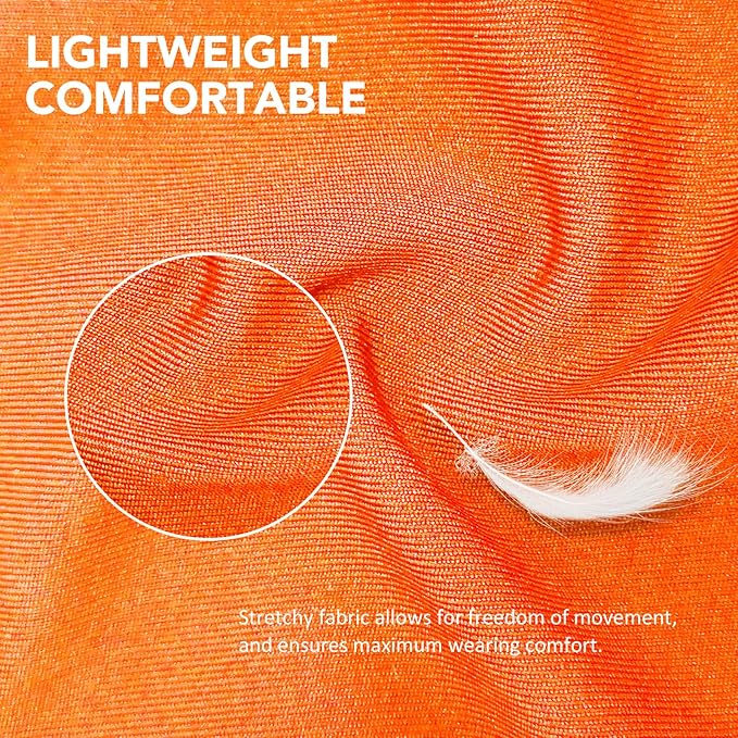 Harrison Howard Super Comfort Stretchy Fly Mask Large Eye Space with UV Protection Soft on Skin with Breathability Vibrant Orange XL