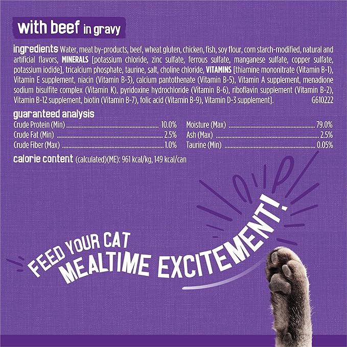 Purina Friskies Gravy Wet Cat Food Variety Pack, Meaty Bits - (Pack of 24) 5.5 oz. Cans