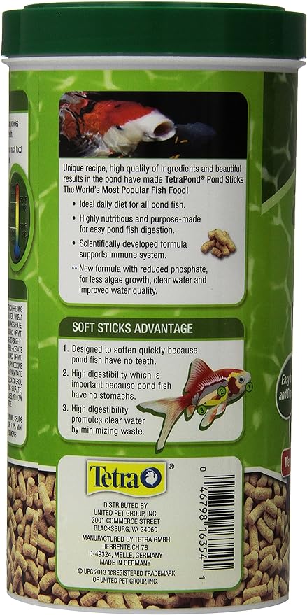Tetra Pond Sticks, Koi Fish & Goldfish Food, Soft Sticks, Easy to Digest Floating Pond Fish Food, 3.53 ounces