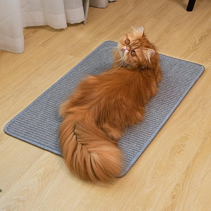 Cat Scratcher Mat,Natural Sisal Cat Scratch Pad,Horizontal Floor Cat Scratching Pads Rug for Indoor Cats Grinding Claws Nails,Cat Furniture Protector for Couch & Carpets & Sofas