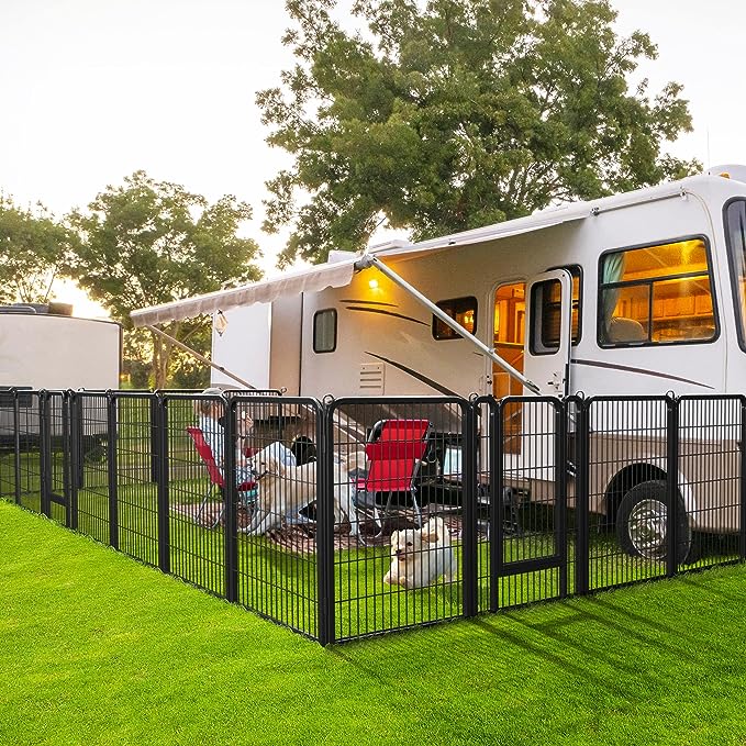 Yaheetech Dog Playpen Outdoor, 6 Panel Dog Fence 40" Indoor Pet Pen for Large/Medium/Small Dogs Heavy Duty Pet Exercise Pen for Puppy/Rabbit/Small Animals Portable Playpen for RV Camping Garden Yard